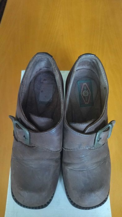 Модерни обувки лоуфъри от естествена кожа набук, номер 36