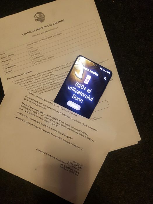 Samsung s20+5g cu garantie si factura