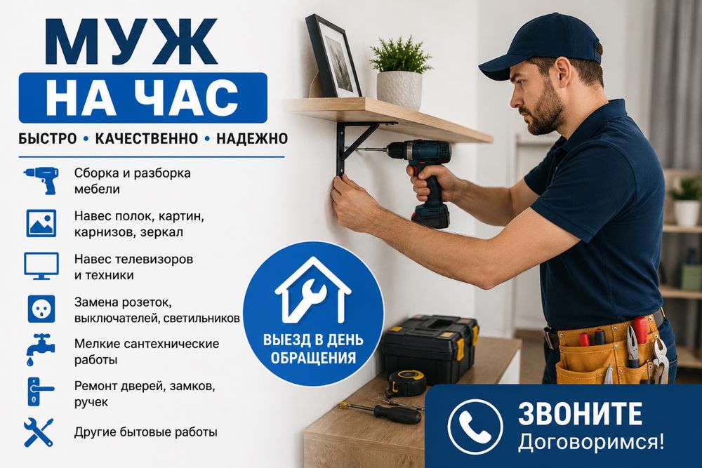 Муж на час | Мелкий бытовой ремонт | Выезд по городу