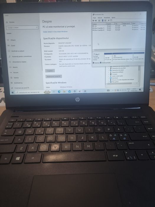 Laptop HP 14-bp083no / 4GB RAM ddr3 , 128 SSD ,  14inch