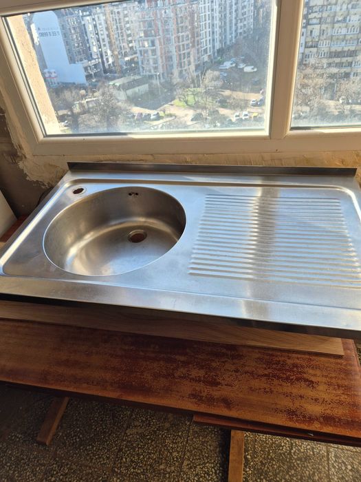 Мивка за кухня, метална- използвана, размер 60/110