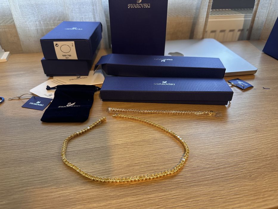 Set Colier si bratara Swarovski matrix tennis gold