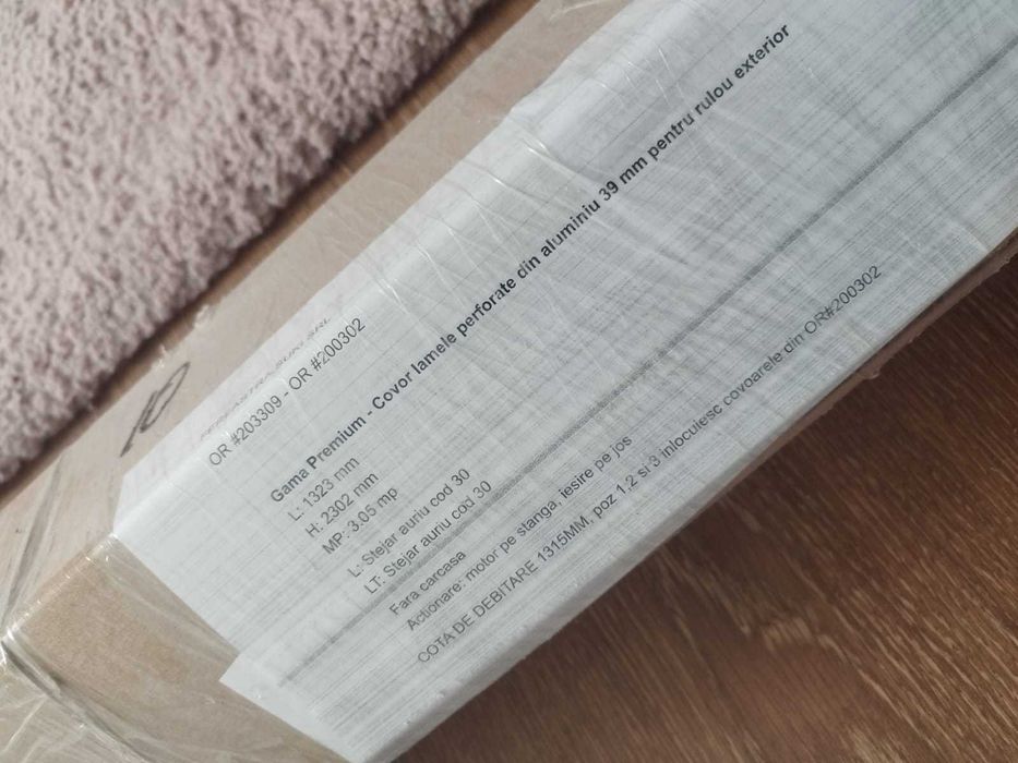 Covor lamele perforate 39 mm pentru rulou exterior