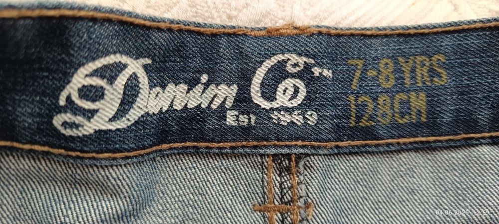Нови Къси дънкови панталонки 7-8г, 128см Denim Co