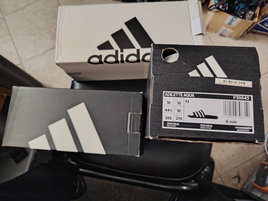 Чехли джапанки Adidas adilette Aqua F35543 Унисекс 42, 43, 44 1/2 черни и сини