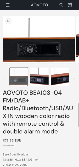 AOVOTO DAB+/FM Радио с Bluetooth, Цветен Дисплей и Дистанционно