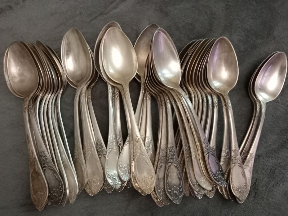 Посуда. Мельхиор. Ложки, ножи, вилки.