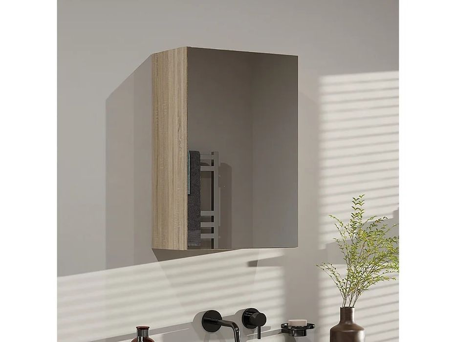 Нов огледален шкаф за баня 40×60×22 см – сглобен