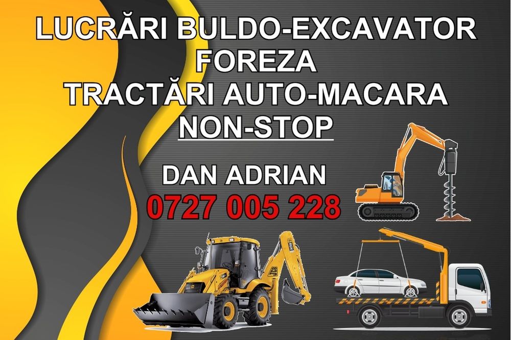 Tractari auto non stop sinaia comarnic breaza lucrari cu buldoexcavato