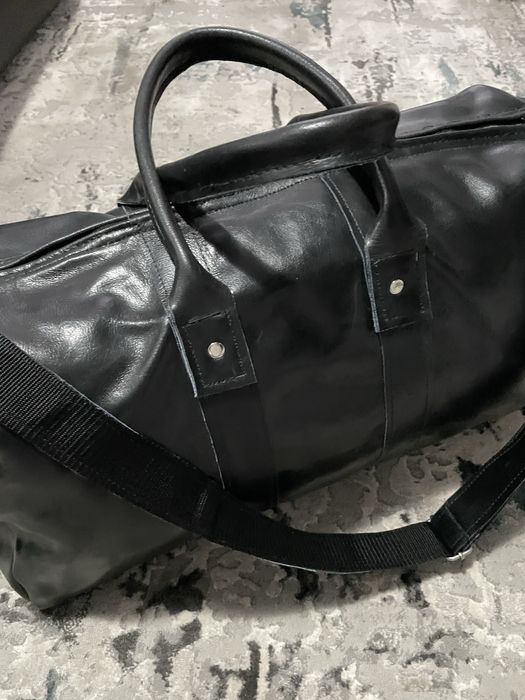 Geanta de voiaj din piele naturala pt voiaj/transport/sala negru/black