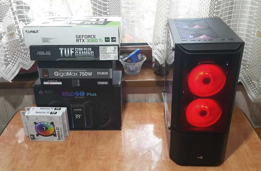 PC ASUS TUF Z390-PLUS GAMING 3060TI CPU 9600K SSD для 3D и игр