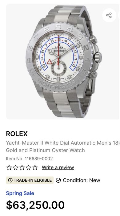 Rolex aur 18k 267 gr. Yacht Master II 2008