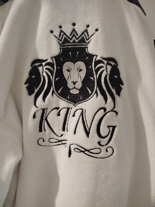 Белый банный халат мужской махровый с поясом