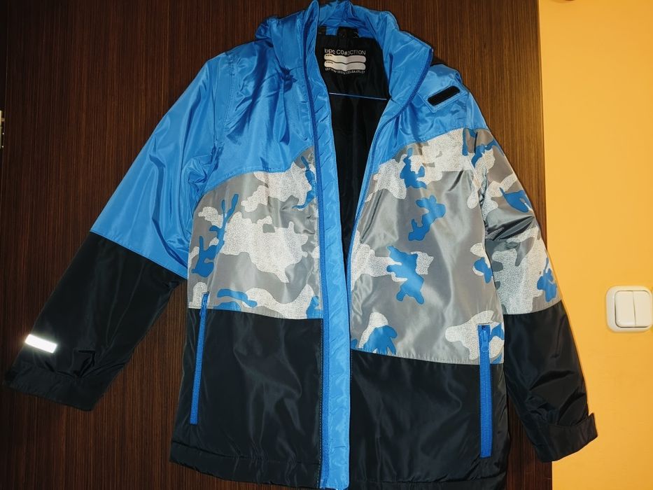 Geacă băieți ski albastru/negru/camuflaj