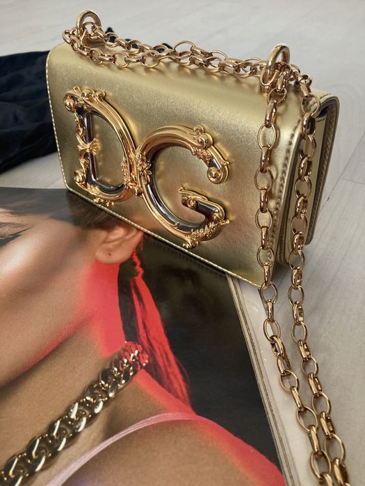 Geanta Dolce&Gabbana “DG Girls” aurie din piele Nappa Mordore