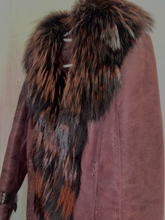 Палто/кожух естествена кожа и естествен косъм