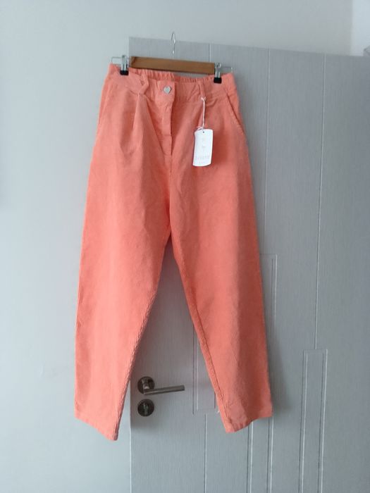 Нови джинси цвят корал Л,ХЛ