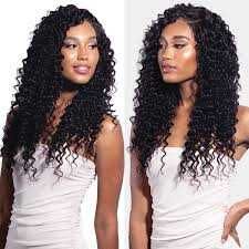 Черна къдрава перука 55 см с лейс фронт дантела 13×4×1