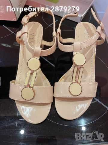 Летни обувки на ток бежови 37 номер