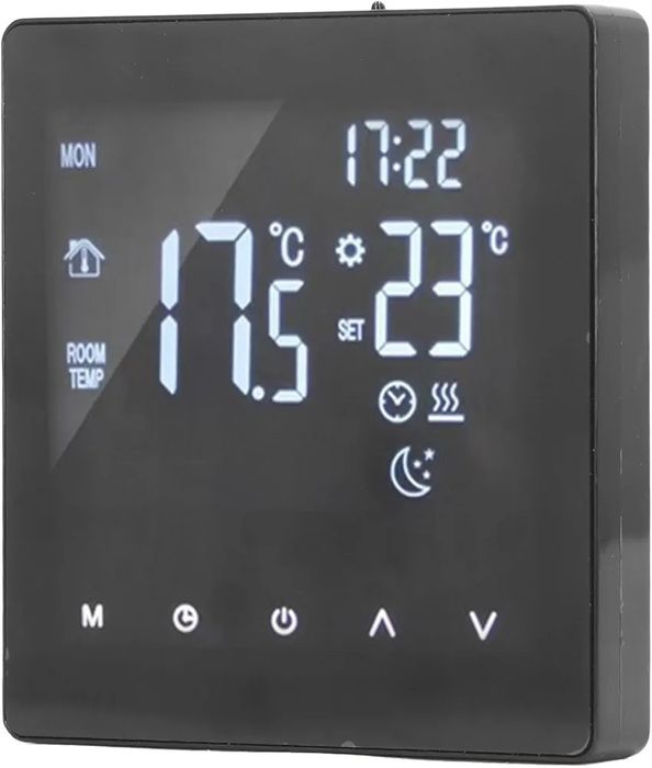 Интелигентен цифров термостат K2MRH3A,черен, LCD, тъч бутони