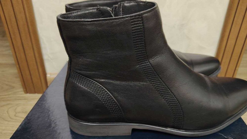 Мужские зимние кожаные ботинки