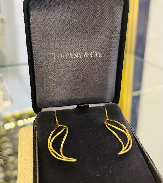 Златни обеци Tiffany & Co. Elsa Peretti 18K Gold Wave