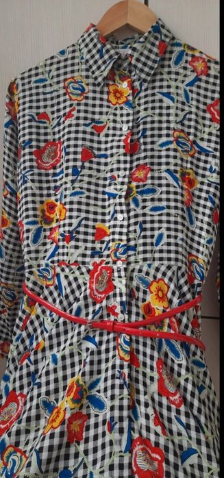 Rochie tip cămașă asimetrica material moale