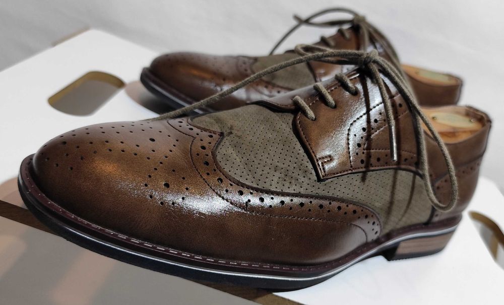 Pantofi derby 40 brogue Lavoratione Artigianale piele naturala moale