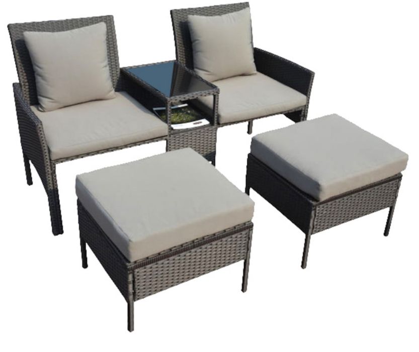 Set mobilier terasa canapea doua locuri + 2 tabureti - super pret!
