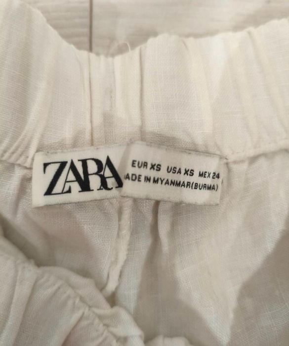 Белые льняные штаны Зара