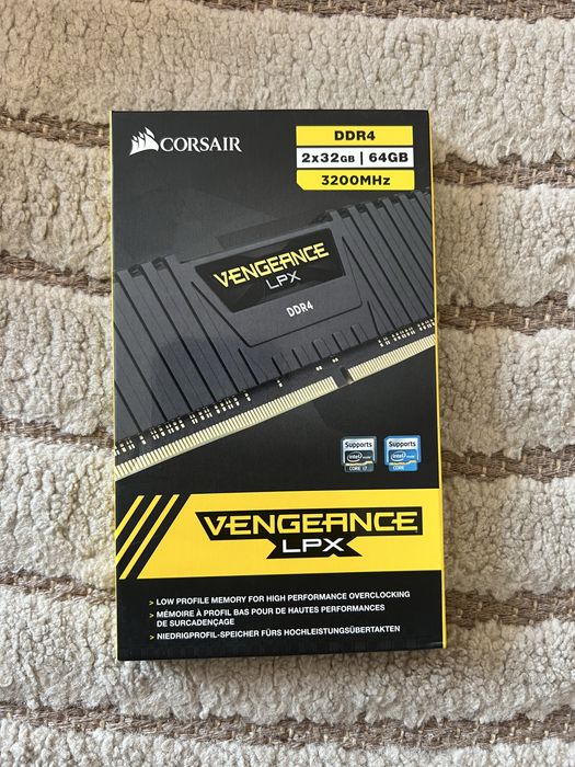 Memorie Corsair Vengeance LPX Black 64GB, DDR4, 3200MHz, CL16, Dual Channel Kit