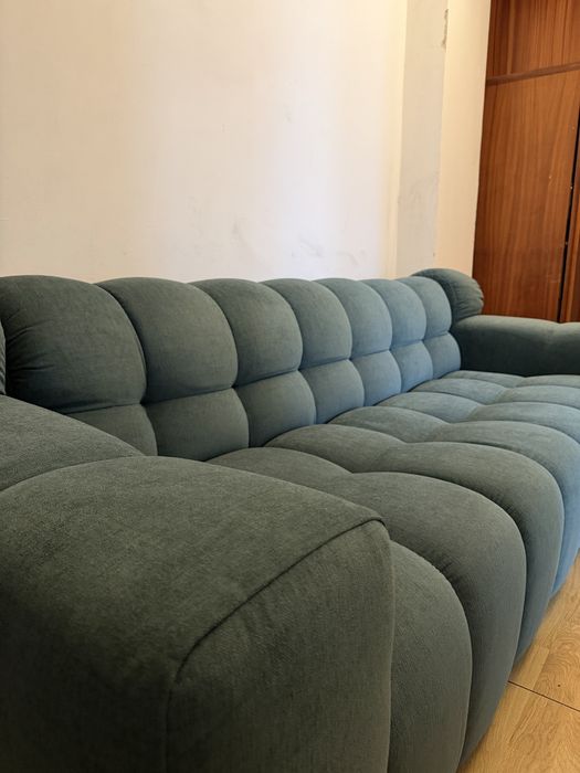 Canapea verde 3 locuri 240 cm – noua, nefolosită