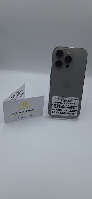 IPhone 16 Pro 128 GB 100% Baterie Garantie/Factura #53086