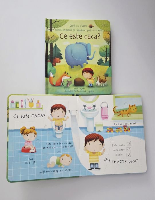 "Ce este caca", carte cu clapete, Usborne