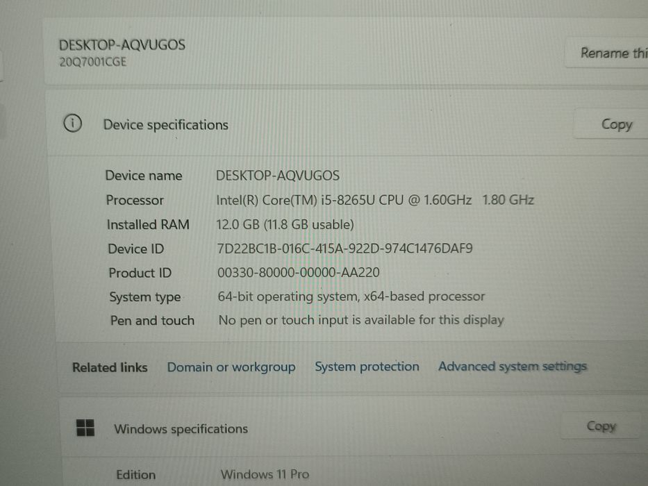 Laptop Lenovo Thinkpad L590 - i5-8265u/ 12gb ddr4/512gb SSD/Baterie 3h