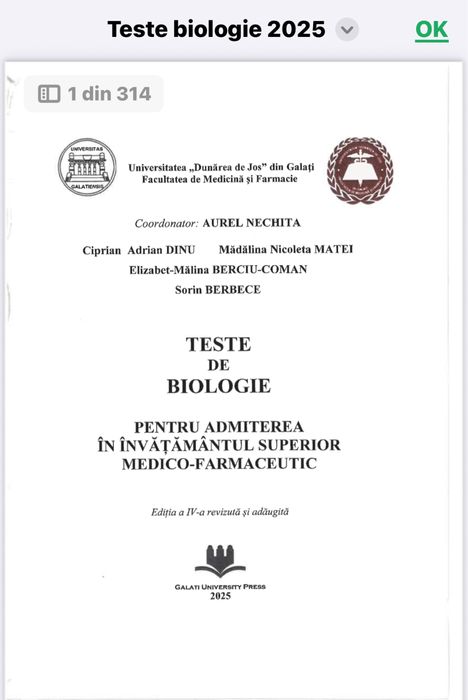 Grile Admitere Medicina Galati