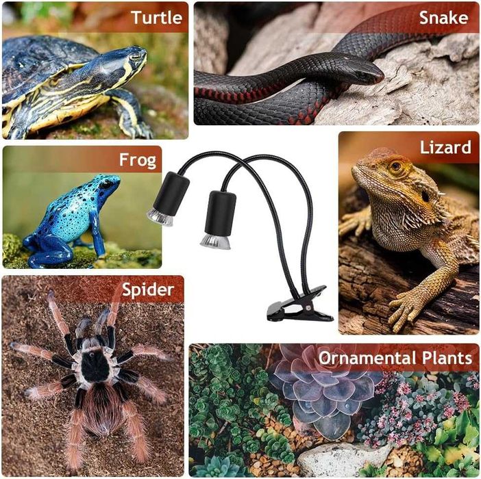 Lampa DUBLA caldura - reptile/amfibieni/rozatoare/  REDUS de la 230RON
