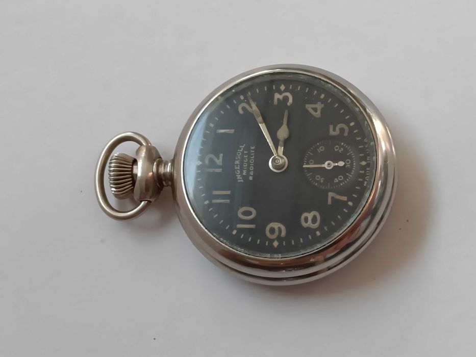 Ceas mecanic militar Ingelsoll Midget Radiolite, made in U.S.A anii 20