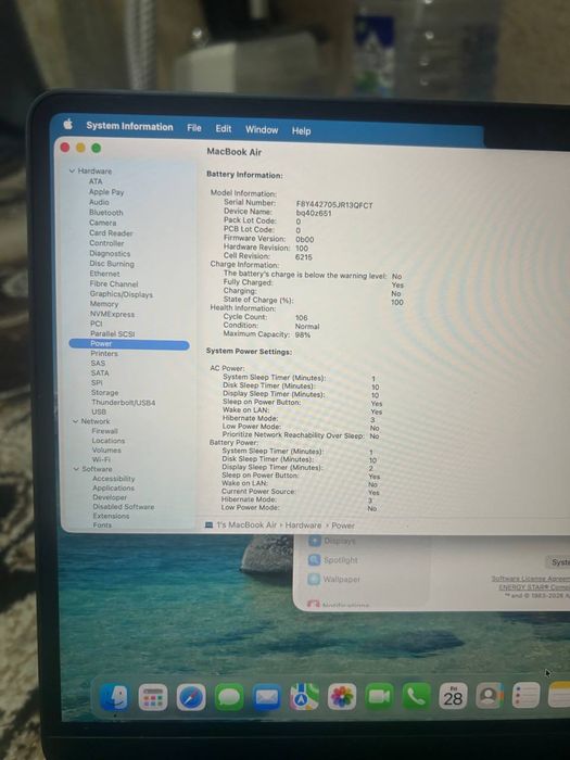 Macbook m2 air 16GB 256GB
