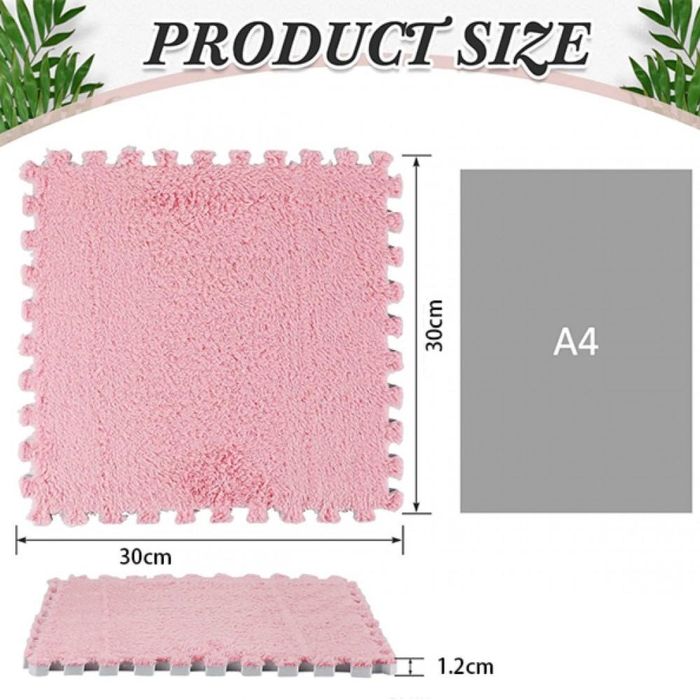 Плюшена подложка за под от пяна- мек пъзел килим, комплект от 10 части