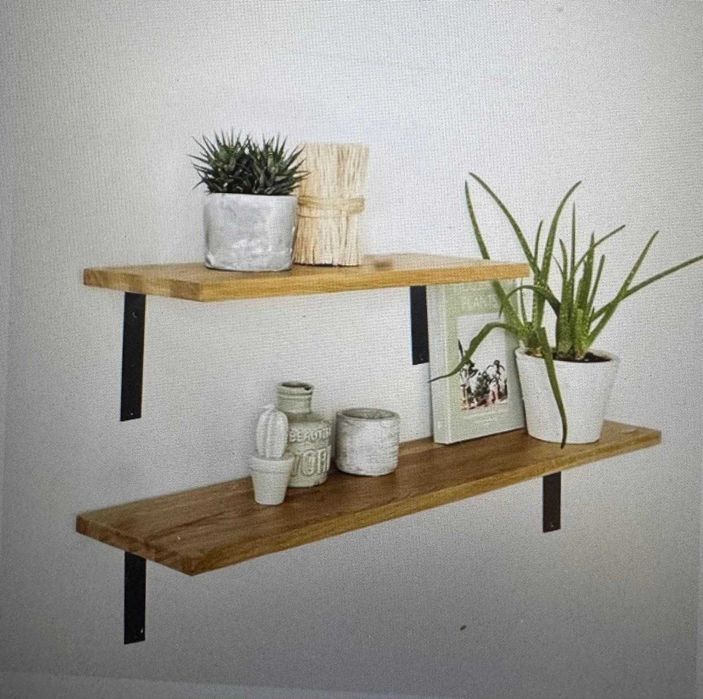 MIVIDE 4 x Suporturi de perete pentru raft, 200 x 200 x 38 x 5 mm