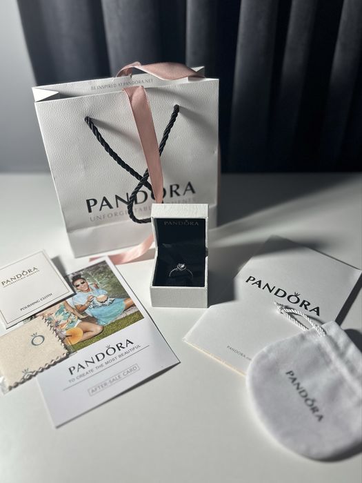 Inel Pandora argint 925 cu pietricică strălucitoare argintie