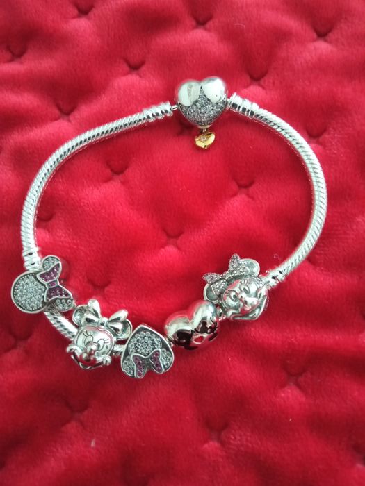 Charm Pandora argint 925,tematica Minnie și Mickey
