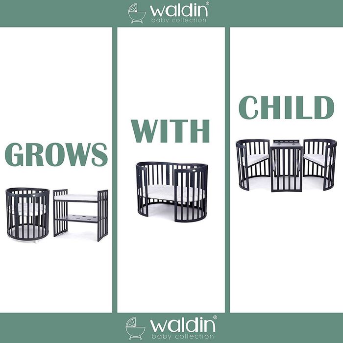 Кошара за Бебе Смарт 7в1 Овал, Детско Легло 0-10 год. - Цвят Графит