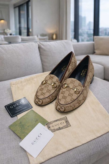 гучи gucci обувки равни мокасини еспадрили пантофки бежови кафяви топ