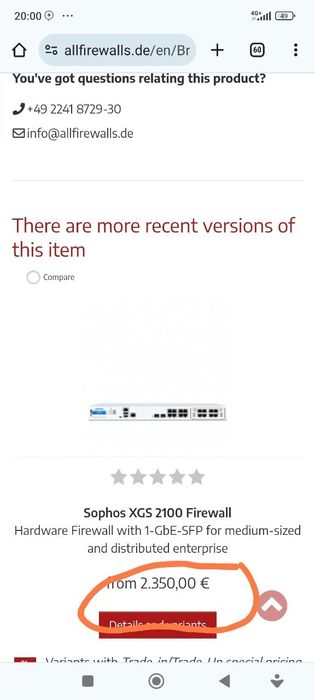 SOPHOS Xj210 (internet server)
