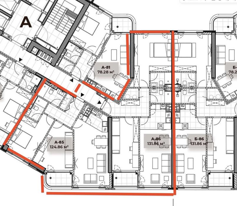 Многостаен (4 Спални) в Twin Tower Branded Residence на ул Сребърна 28
