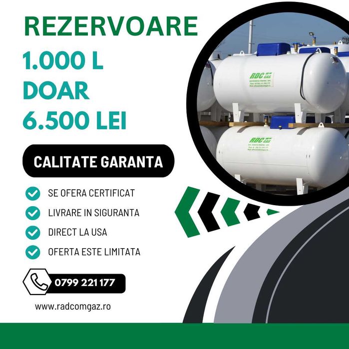 Bazin GPL Propan 1000 Litrii | 1800 L | 3000 L - Calitate Superioara