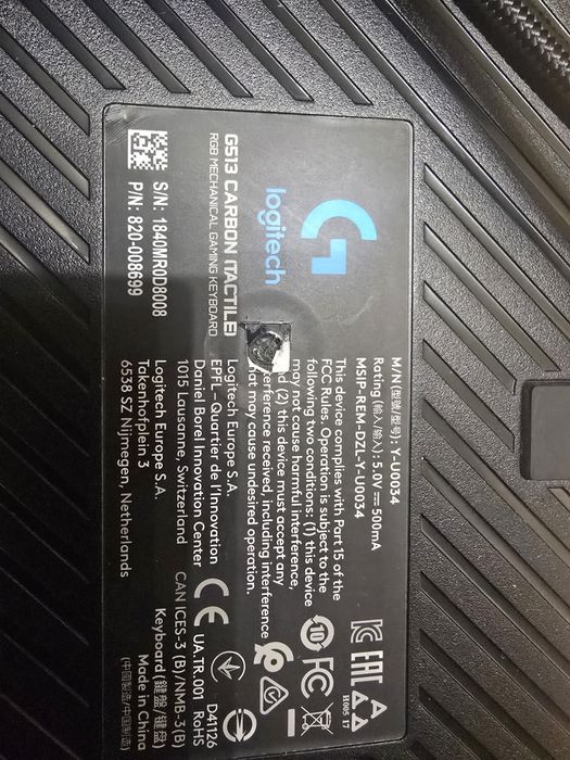 Tastatura mecanica Logitech g513 carbon tactile