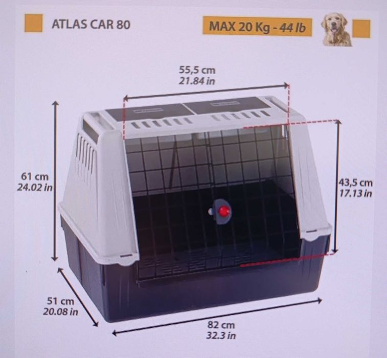 Транспортна клетка за кучета Atlas car 80